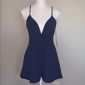 Form fitting blue romper